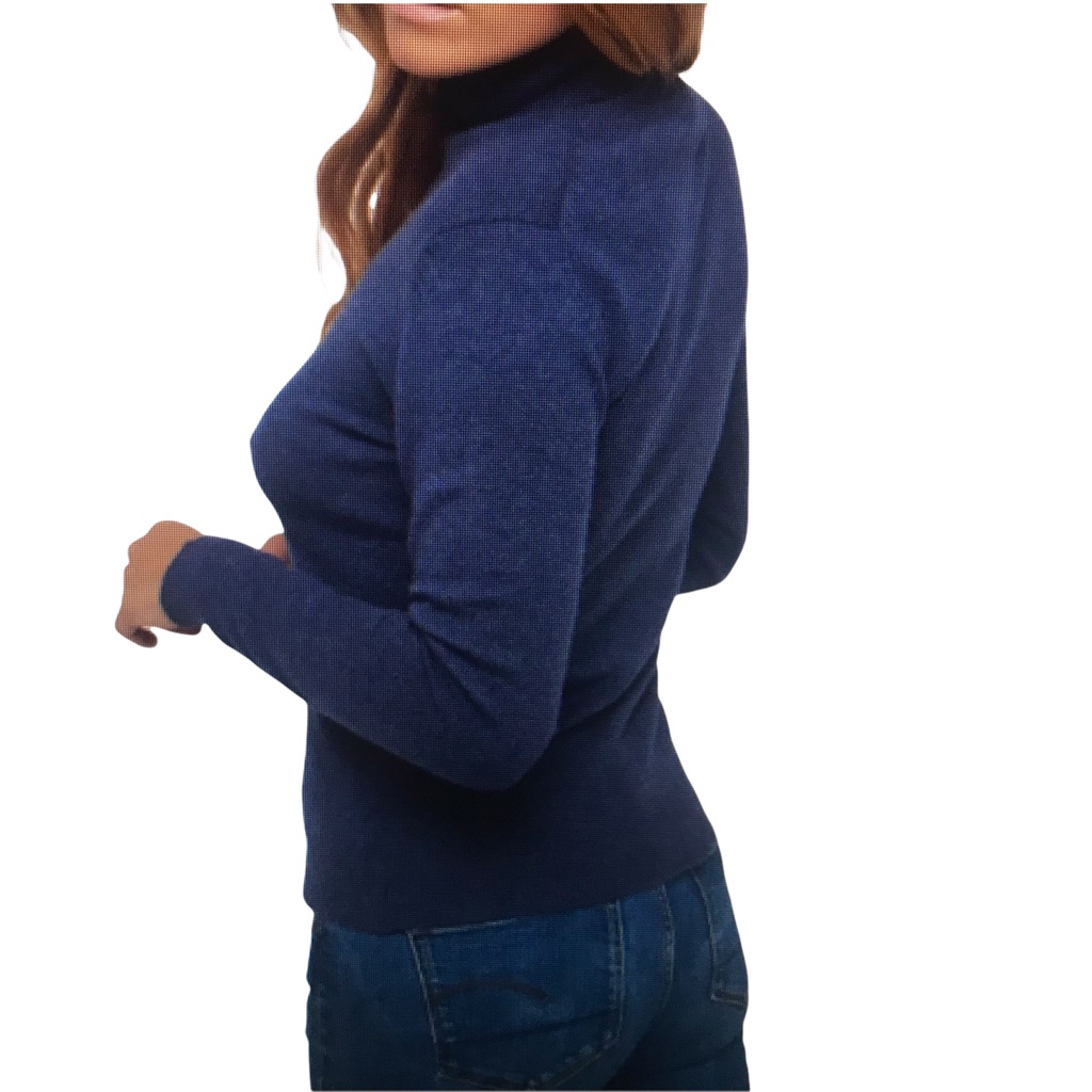 Lord & Taylor Cashmere Blue Turtleneck Sweater M Classic Quiet Luxury